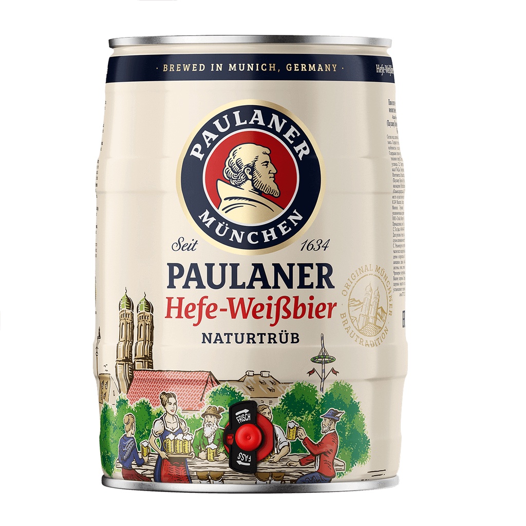 Bia Paulaner Hefe Weissbier 5,5% – Bom 5l – Thùng 1 Bom