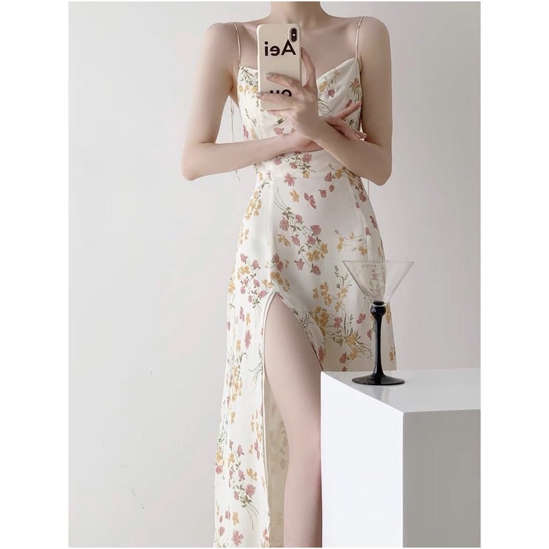 Order 15 ngày- Đầm dây xẻ tà Rosé #574