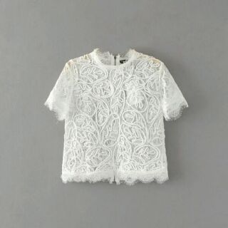 Áo ren zara 5 màu đen/trắng/đỏ mận/xanh rêu/nude