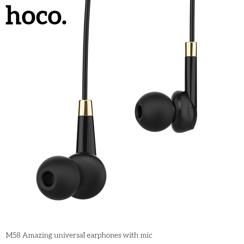 Tai nghe nhét tai HOCO M58 phích cắm 3.5mm dài 1.2m với dây TPE đàn hồi cao