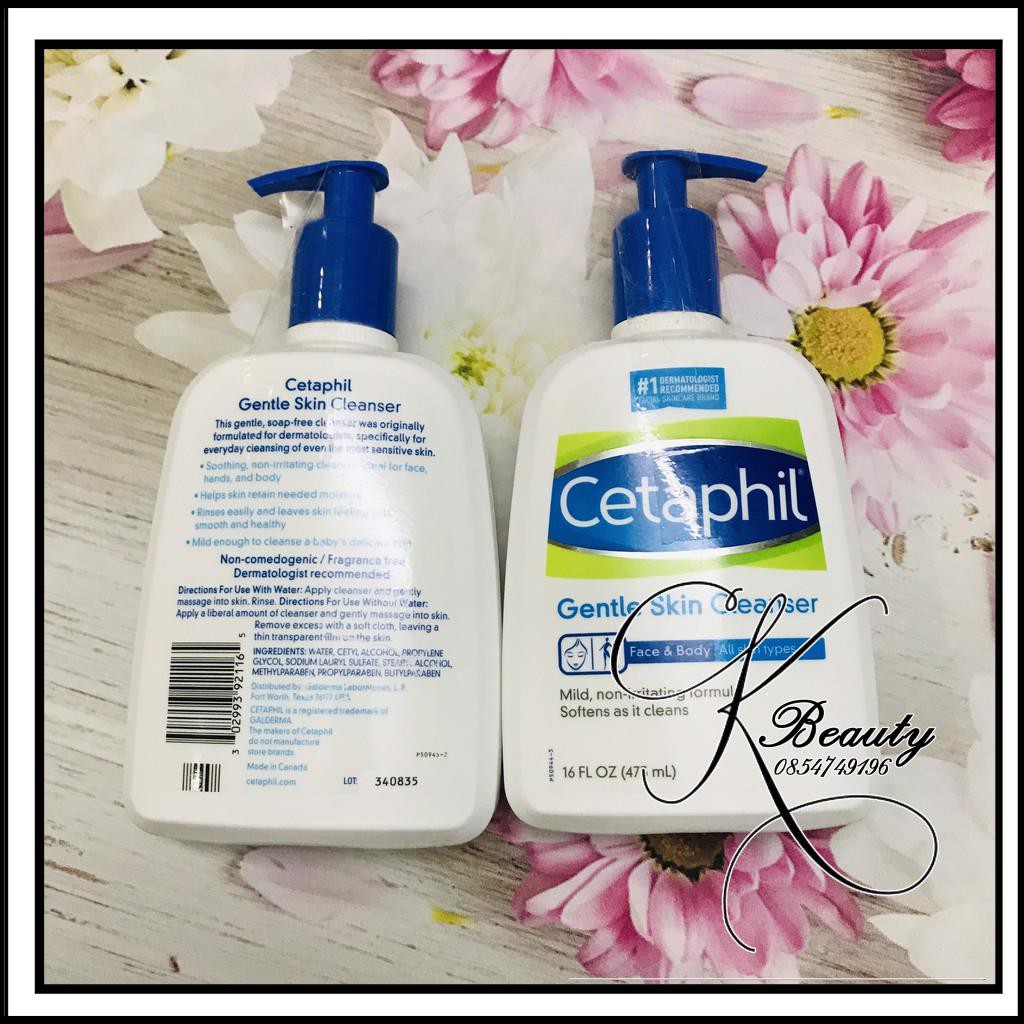 Sữa rửa mặt Cetaphil Gentle Skin Cleanser 473ml cho Mặt và Body mọi loại Da của Mỹ | BigBuy360 - bigbuy360.vn