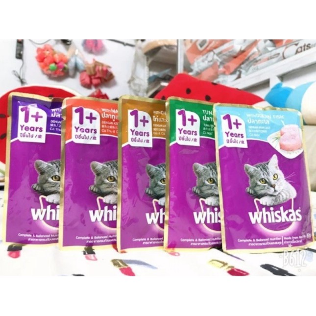 COMBO 12 GÓI PATE WHISKAS DÀNH CHO MÈO LỚN 80G đủ ba vị_Titipets