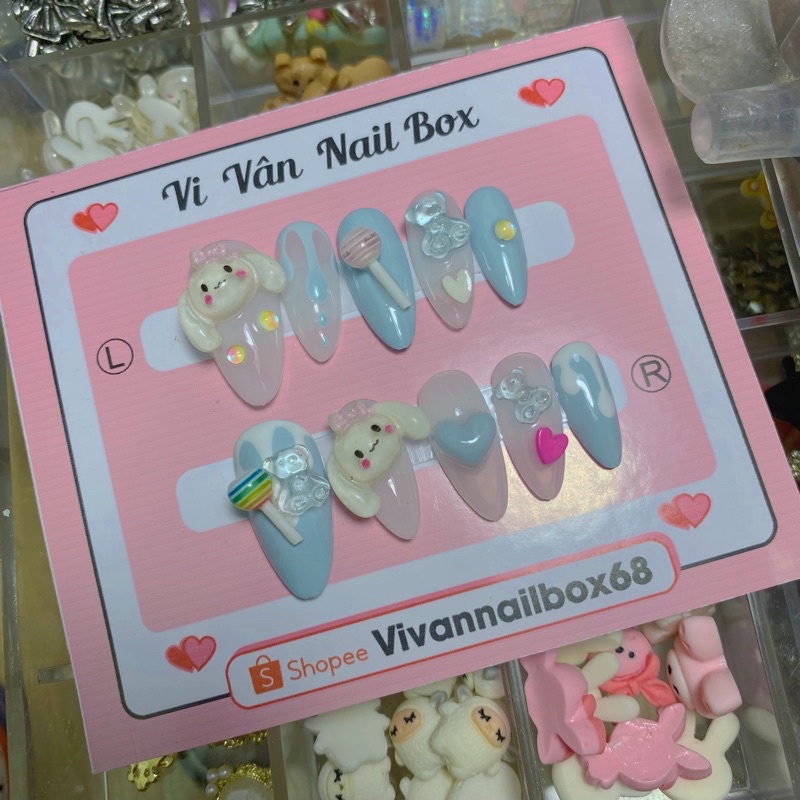 Nail box kẹo thỏ nhiều màu