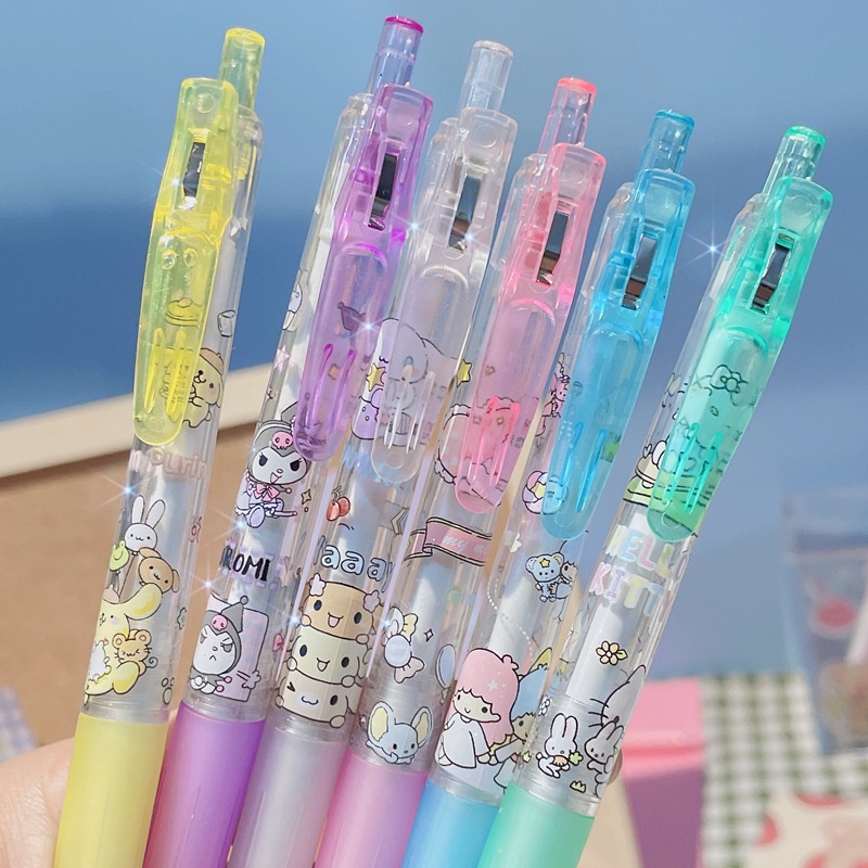 Set 6 Bút Bi Nước Ngòi 0.5mm Hình Melody Dễ Thương