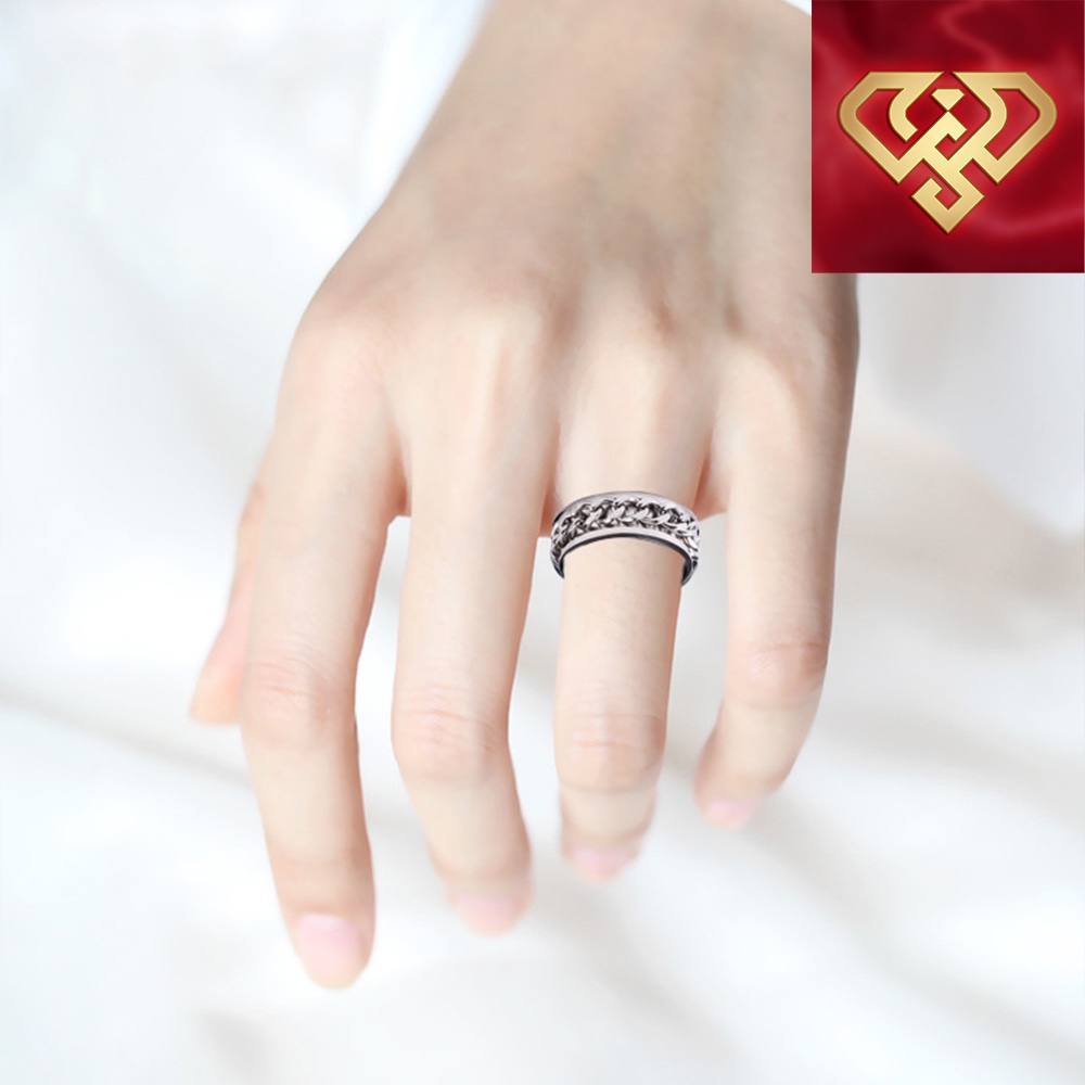 Nhẫn khui bia dây xích xoay unisex nam nữ cao cấp titan mạ giá rẻ bền đẹp