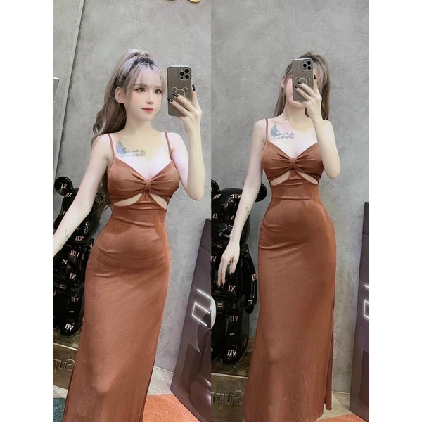 Đầm hai dây khoét eo có mút ngực 06