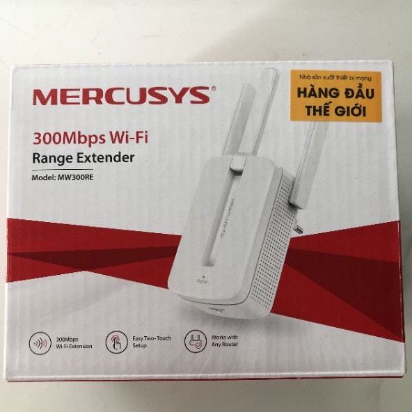 Bộ mở rộng sóng Wifi 3 râu Mercusys MW300RE - Hãng phân phối chính thức