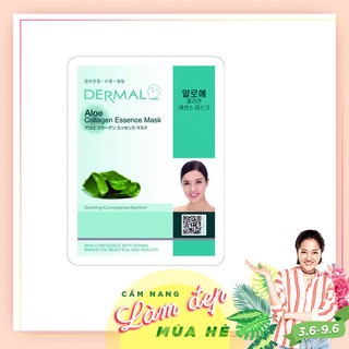 Mặt nạ dưỡng da tinh chất lô hội Dermal Aloe Collagen Essence Mask 23g