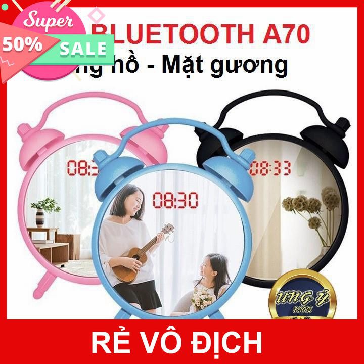 [XK][FREESHIP] LOA BLUETOOTH A70 ĐỒNG HỒ MẶT GƯƠNG [HCM]