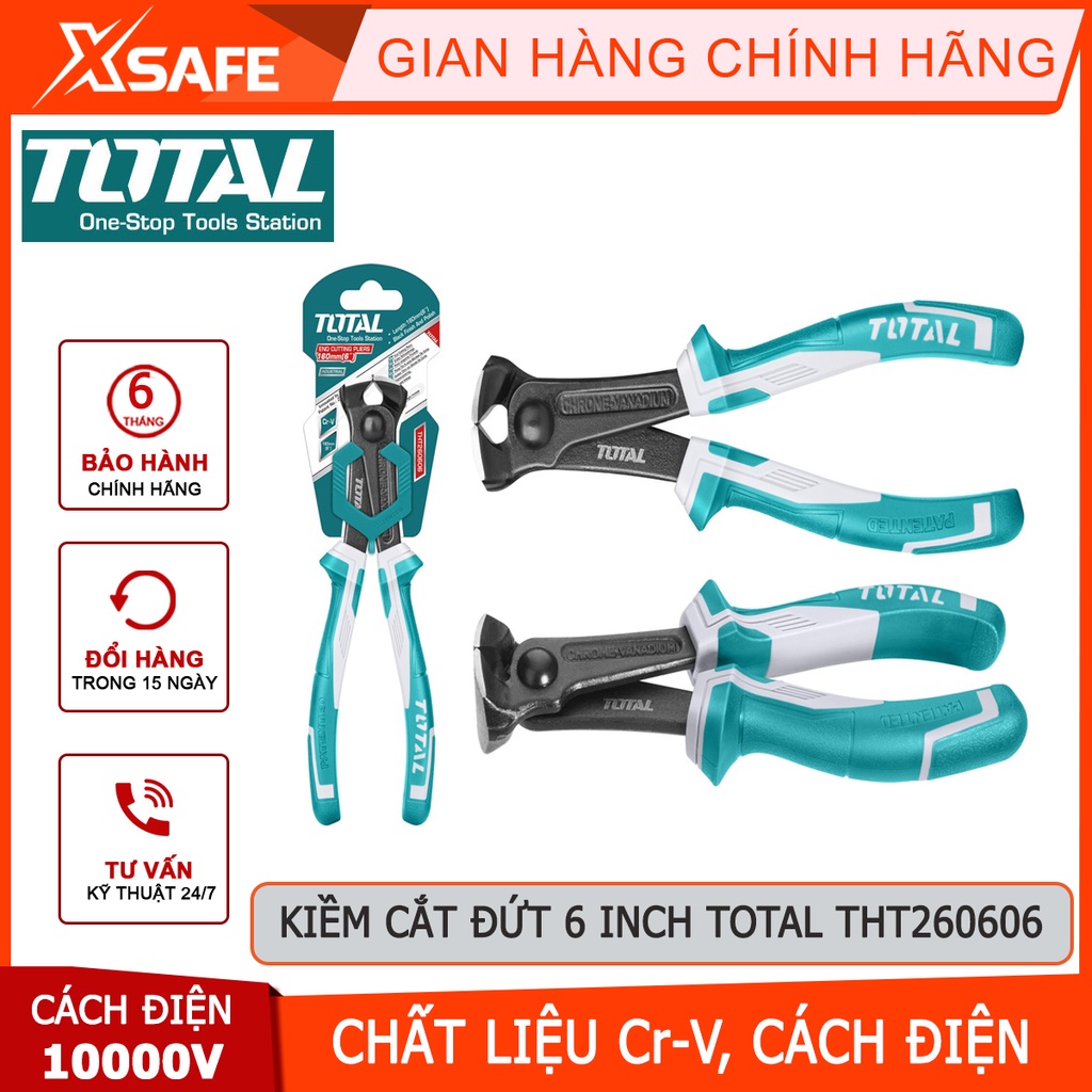 Kìm càng cua TOTAL THT260606 kềm cắt đứt Kích cỡ dài 160mm (6&quot;), hợp kim cứng, mũi kìm khỏe, tay cầm làm bằng nhựa tổng