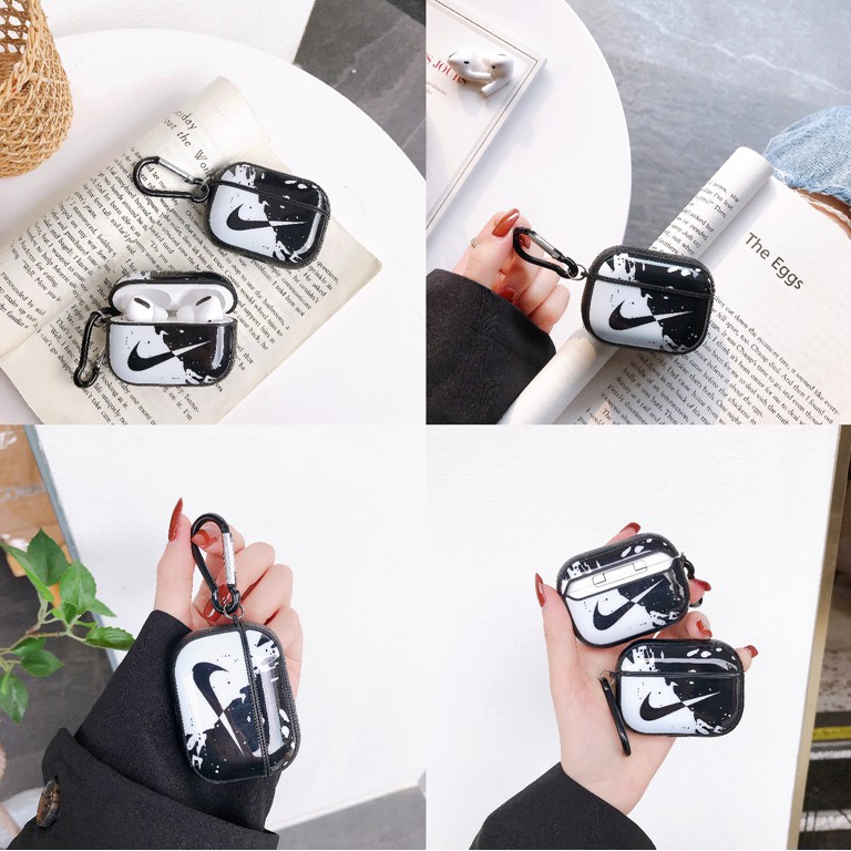 Vỏ Bảo Vệ Hộp Sạc Tai Nghe Airpods 1 2 3 pro Bluetooth Không Dây Bằng TPU Mềm Họa Tiết Nike