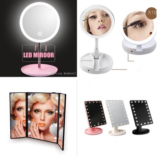 [FREESHIP] GƯƠNG TRANG ĐIỂM ĐÈN LED 2, 3 CÁNH XẾP GỌN, TRÒN, HÌNH CHỮ NHẬT