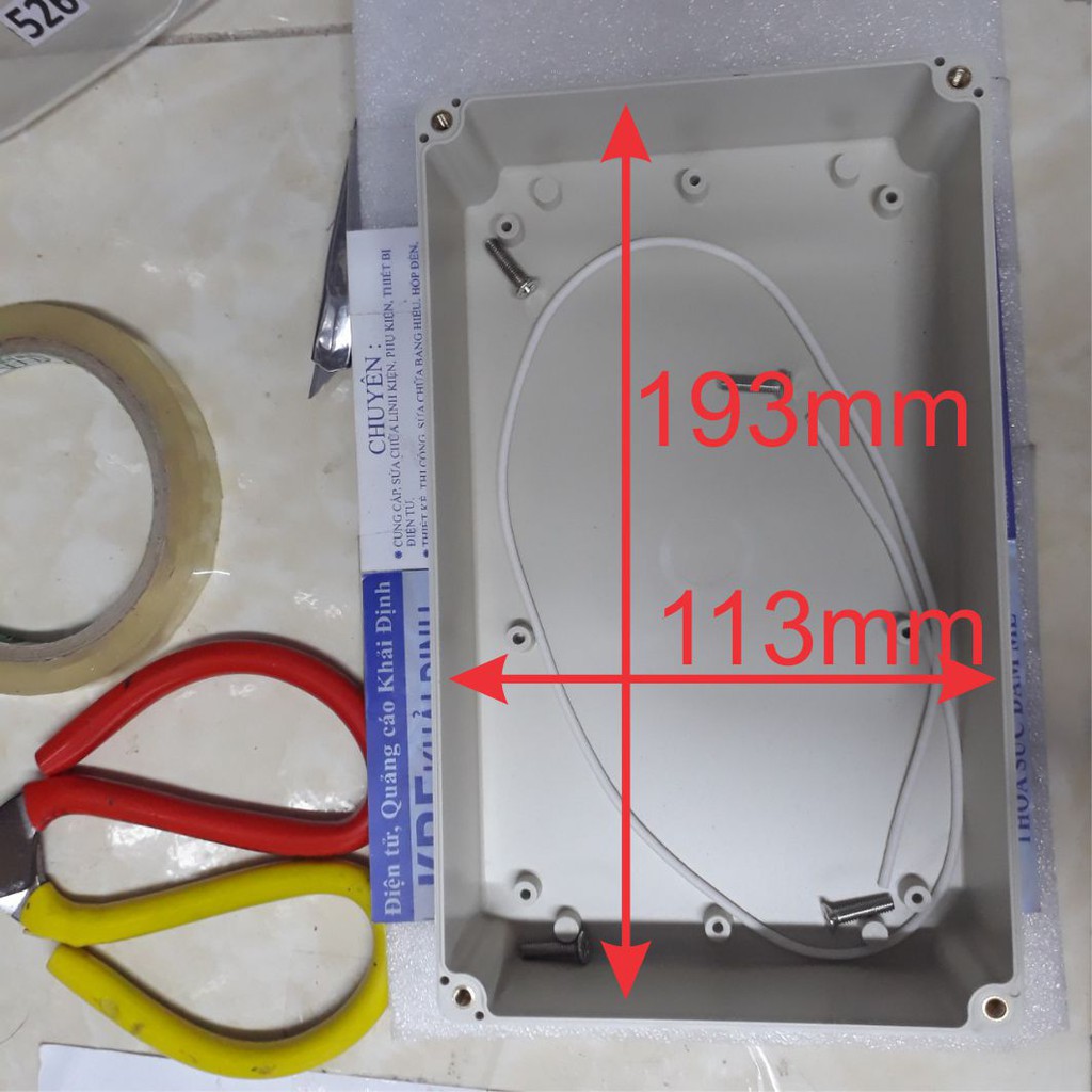 Hộp nhựa kín nước 200x120x57mm màu trắng kde4012