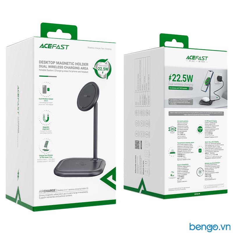 Sạc Không Dây Kiêm Giá Đỡ 2 In 1 22.5W ACEFAST - E6