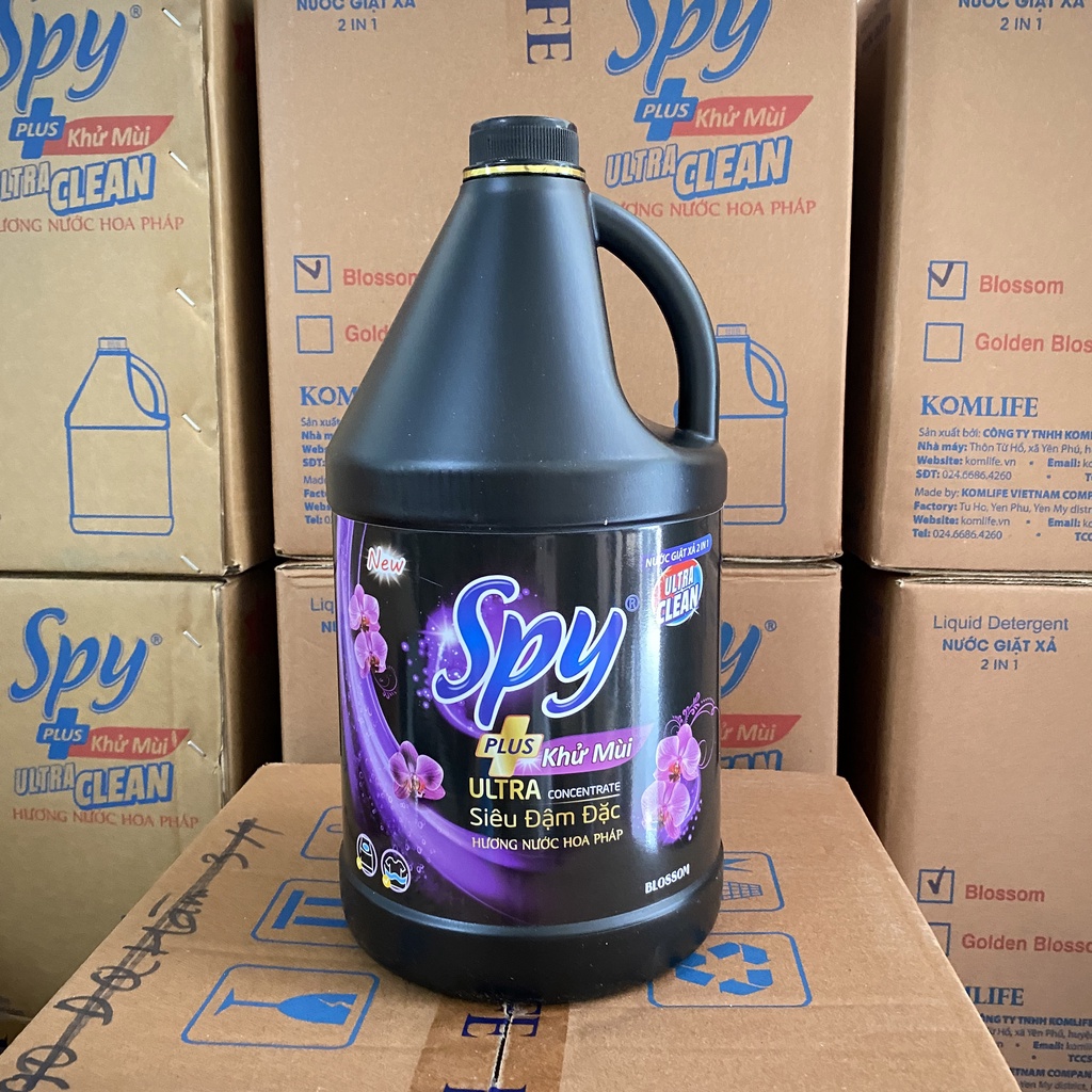 Nước giặt xả SPY Ultra Clean Plus can 3,6kg 2 trong 1 Sạch sâu Thơm lâu Diệt khuẩn