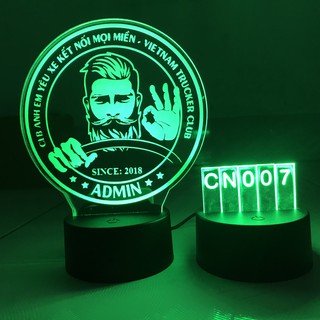 Đèn led khắc LOGO, kỷ niệm chương, huy hiệu theo yêu cầu, đèn ngủ, trang trí để ô tô