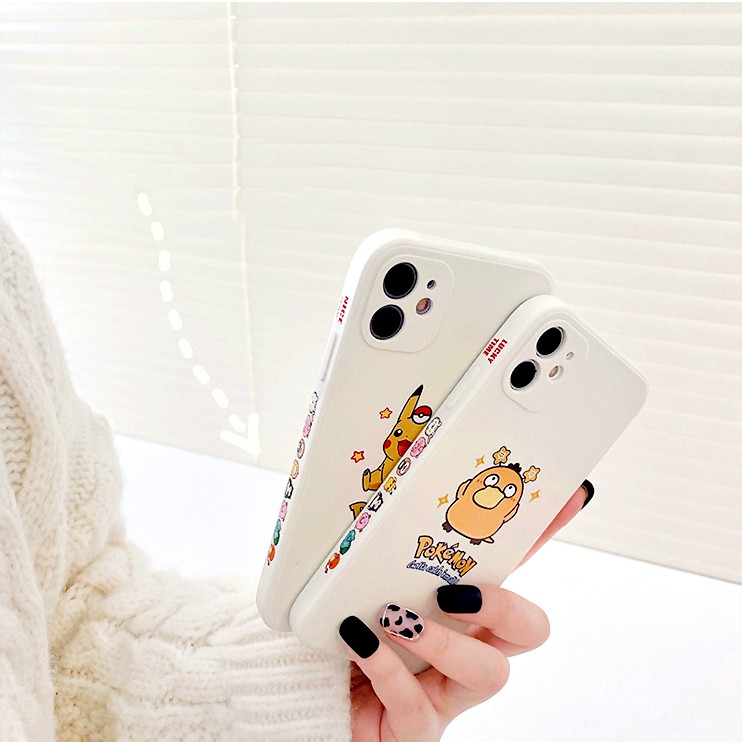 Ốp lưng iphone Pika & Psyduck cạnh vuông hình BVC 5s/6/6plus/6s/6splus/7/7plus/8/8plus/x/xr/xs/11/12/pro/max/plus/promax | BigBuy360 - bigbuy360.vn