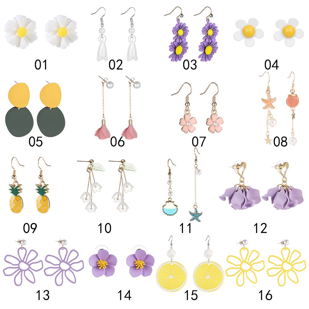 Bông tai hình hoa cúc bằng acrylic phong cách Bohemian thời trang cho nữ