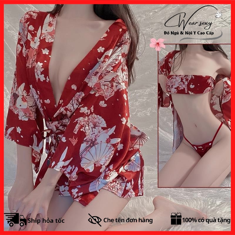 [SẴN] Set Áo Choàng Kimono Nhật Bản Gợi Cảm Cám Dỗ MS1597 [CWEAR.SEXY_ĐỒ NGỦ & NỘI Y CAO CẤP]