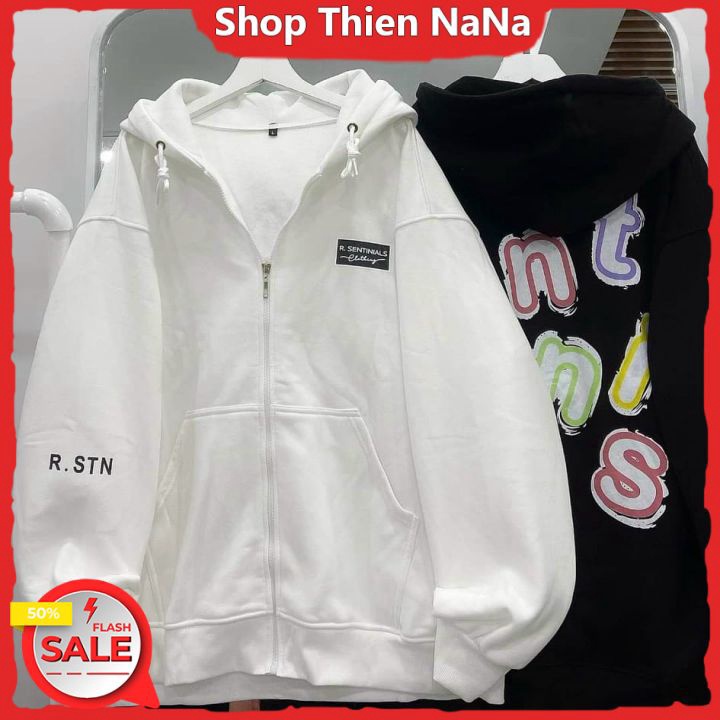 Áo Khoác Nỉ Thêu ANT Có Mũ 2 Lớp Chữ Cái Lưng Form Rộng Unisex