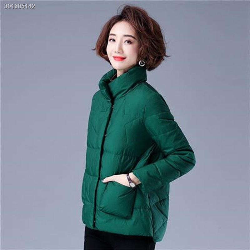 Áo khoác phao cổ đứng dáng rộng thời trang thu đông sang trọng cho phụ nữ trung niên 2021