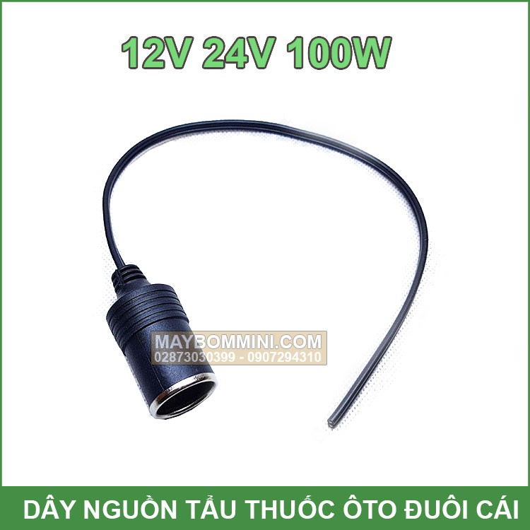 Dây Ổ Cắm Nguồn Điện Trên Ô Tô – Đuôi Cái 12V 24V 100W