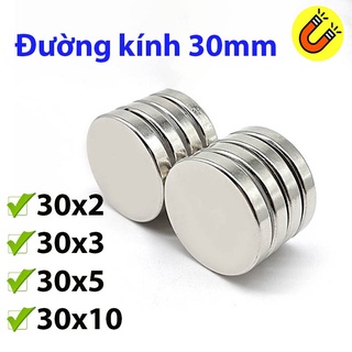 Nam châm tròn đất hiếm đường kính 30x2/3/5/10mm lực từ N35
