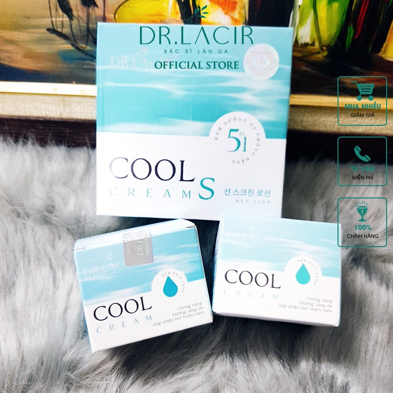 Kem dưỡng da chống nắng,cấp ẩm,làm trắng da ban ngày Mini Cool Cream DR.LACIR hộp 5g DR601