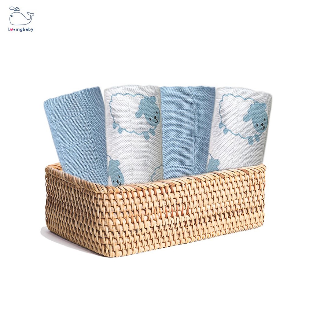 Khăn sữa sợi tre, khăn xô sữa cho bé Lovingbaby kích thước 30x30cm (6 chiếc/hộp)