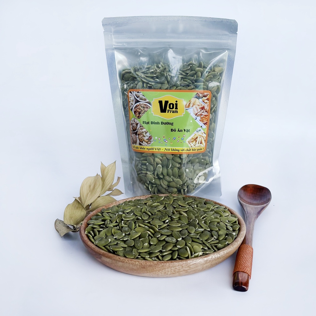 500gr Nhân hạt bí xanh tách vỏ sấy chín hoặc tươi sống VOIFARM