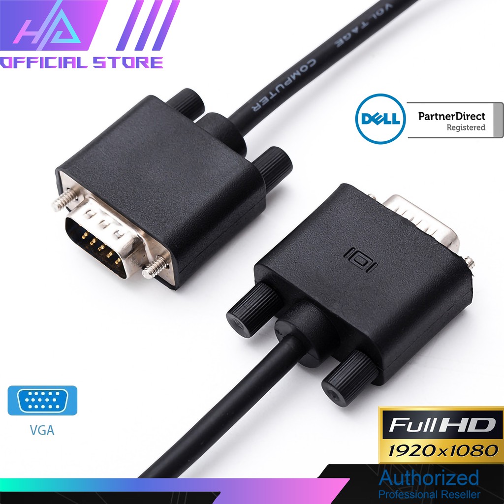 Cáp VGA Chất Lượng Cao Dell 5KL2H06509 Original Monitor VGA Cable HD15 M/M Length 1.5M - Chính Hãng