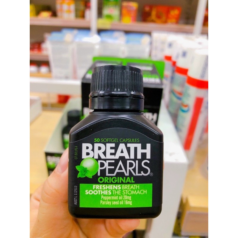VIÊN NGẬM THƠM MIỆNG BREATH PEARLS 50v CỦA ÚC