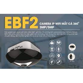 [NPP CHÍNH HÃNG] Camera IP Wifi ốp trần Ebitcam EBF2 phân giải 3.0MP 1520P - Camera mắt cá FISH EYE, toàn cảnh 360 độ