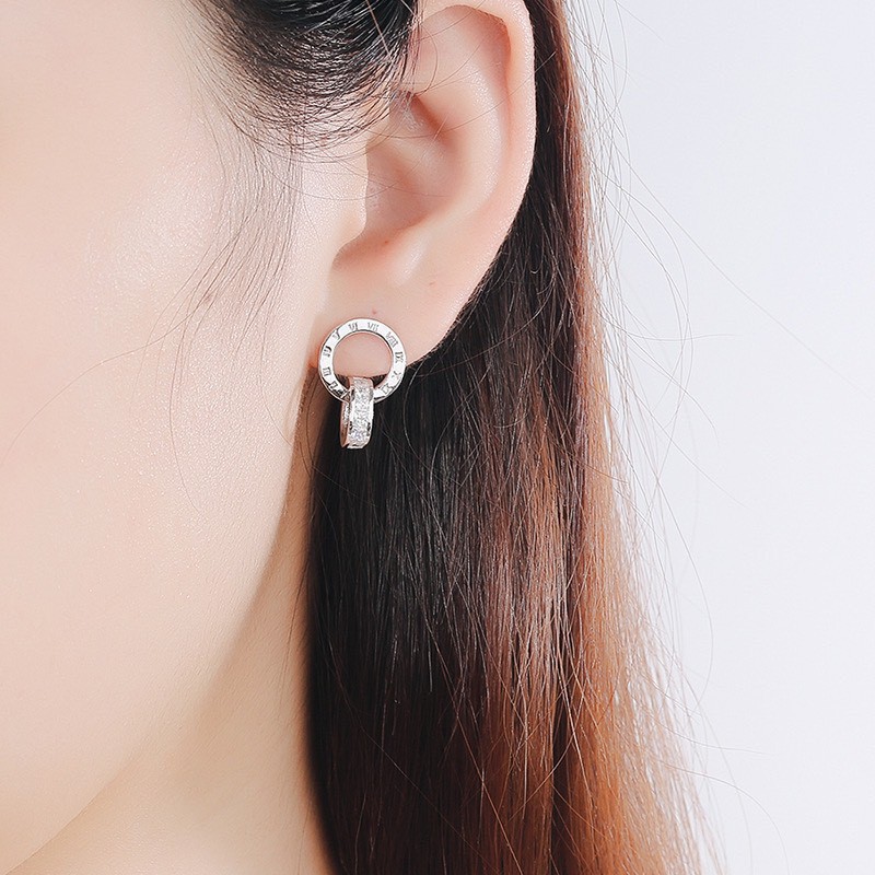 Bông tai bạc ý xi bạch kim BVL, Bông tai bạc ý sáng đẹp cao cấp Minh Hang Jewelry