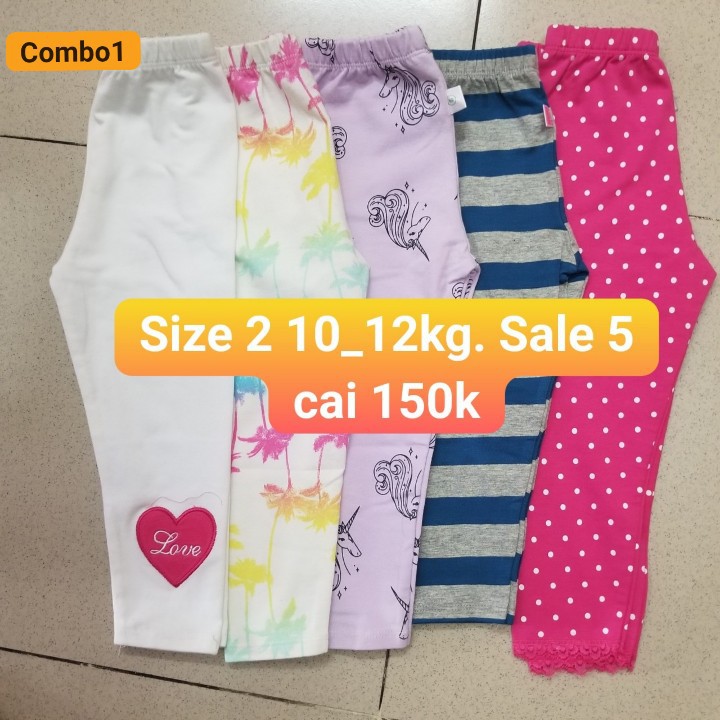 combo 5 quần legging cotton bé 10-12kg