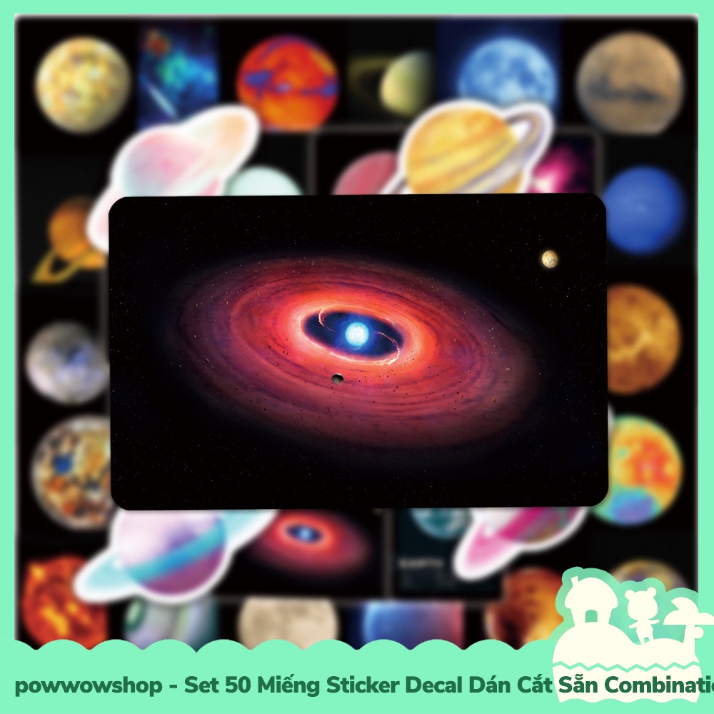 [Sẵn VN - Hỏa Tốc] Set 50 Miếng Sticker Decal Cắt Sẵn DIY Dán Trang Trí Vật Dụng Mẫu Combination of Planets