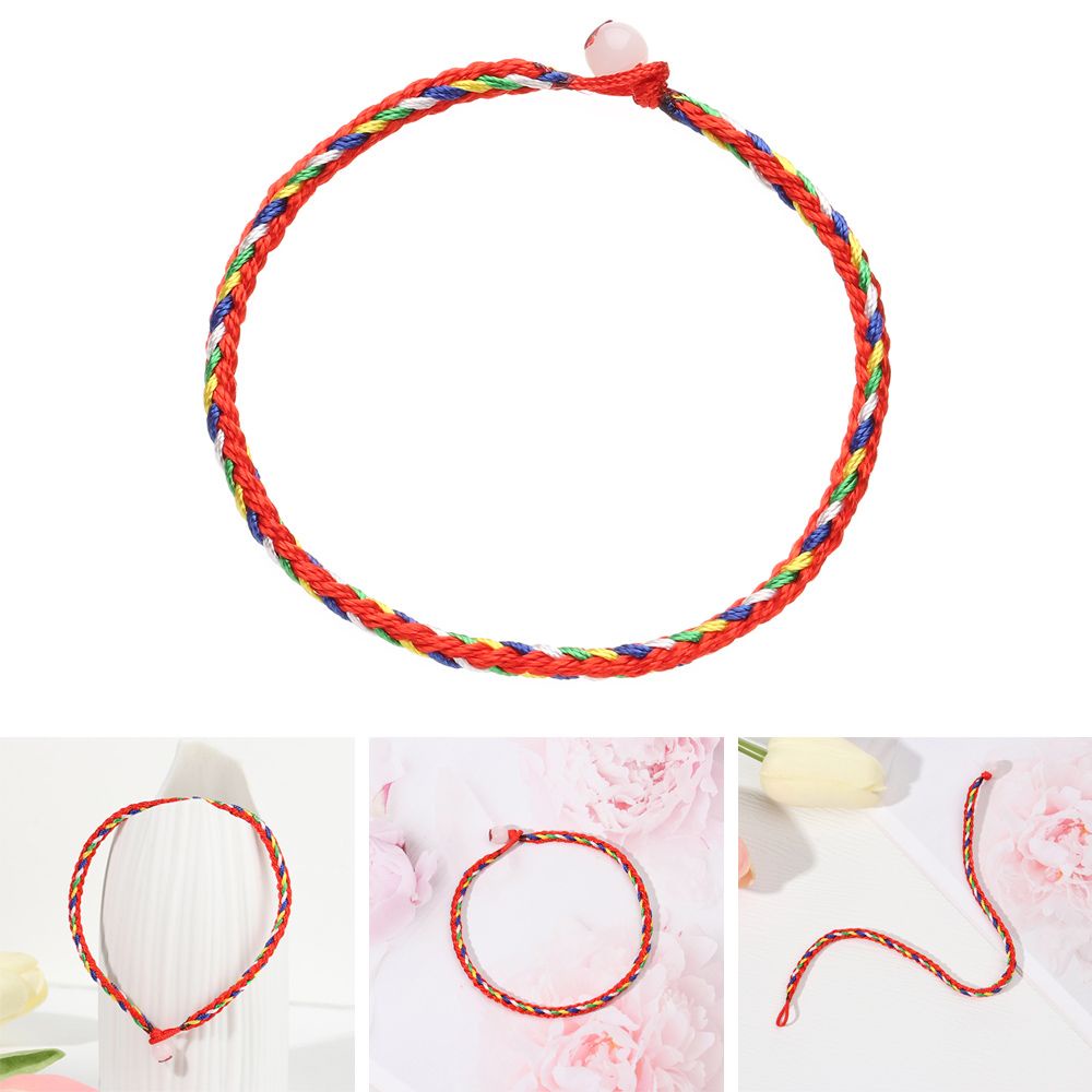 Vòng tay dây bện màu đỏ thủ công thời trang phong cách Bohemian cho nam và nữ