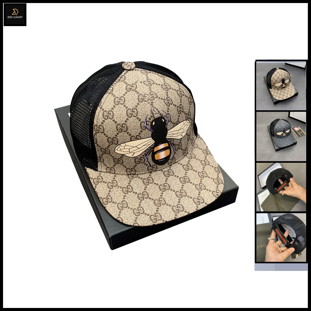 Nón gucci ong, mũ lưỡi trai unisex cao cấp dáng chuẩn hoa văn đường chỉ sắc nét GCONG-01