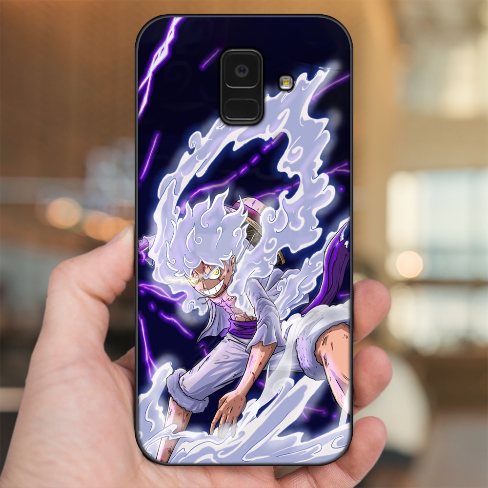 Ốp lưng Samsung A5 2018, A6 2018, A8 2018, J6 2018, A8 Plus viền đen in hình Luffy One Piece