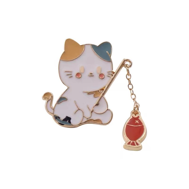 Huy Hiệu Cài Áo Hình Mèo Hoạt Hình Sáng Tạo Dễ Thương