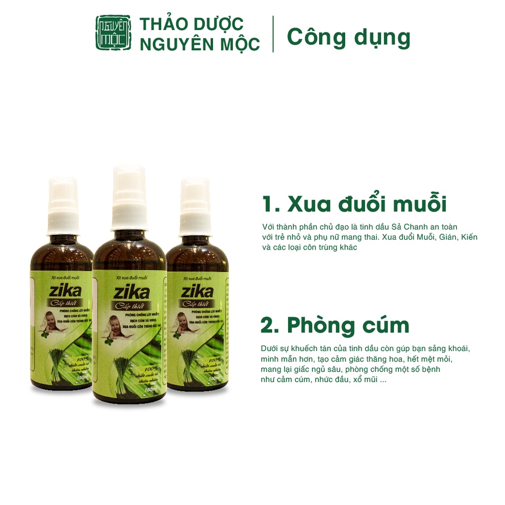 Xịt đuổi muỗi thảo dược sả chanh Zika an toàn cho trẻ nhỏ hỗ trợ xua đuổi côn trùng độc hại trong nhà