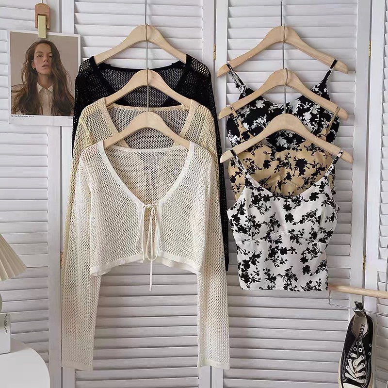 Áo Khoác Cardigan Lưới Mỏng - Áo Khoác Nữ  Senorita Crotop Dệt Kim Tay Dài Buộc Dây Hottrend Cực Xinh - A301