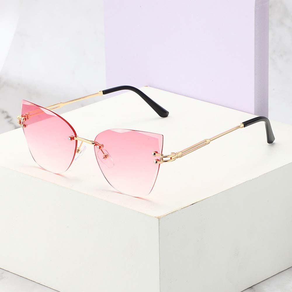 Kính mát mắt mèo không gọng đơn giản phong cách Hàn Quốc dành cho nữ