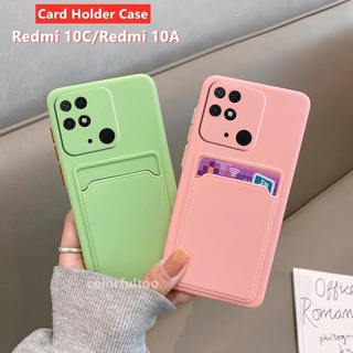 Ốp Điện Thoại Silicon Mềm Có Ngăn Đựng Thẻ Bảo Vệ Camera Cho Xiaomi Redmi 10C 10A 10 C 9 9A 9C Redmi10C