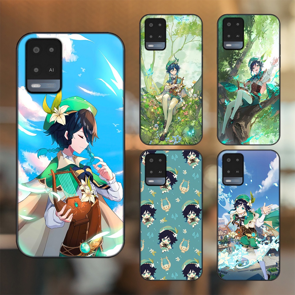 Ốp lưng Oppo A54 4G, A54 5G viền đen in hình Venti Genshin Impact