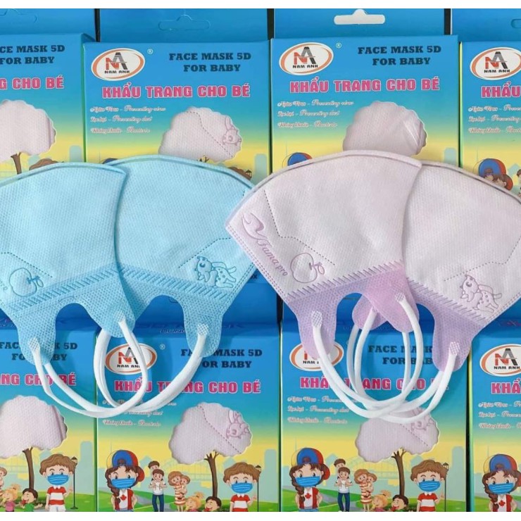 1 hộp Khẩu trang 5D mask kháng khuẩn cho bé &lt;10 chiếc&gt;