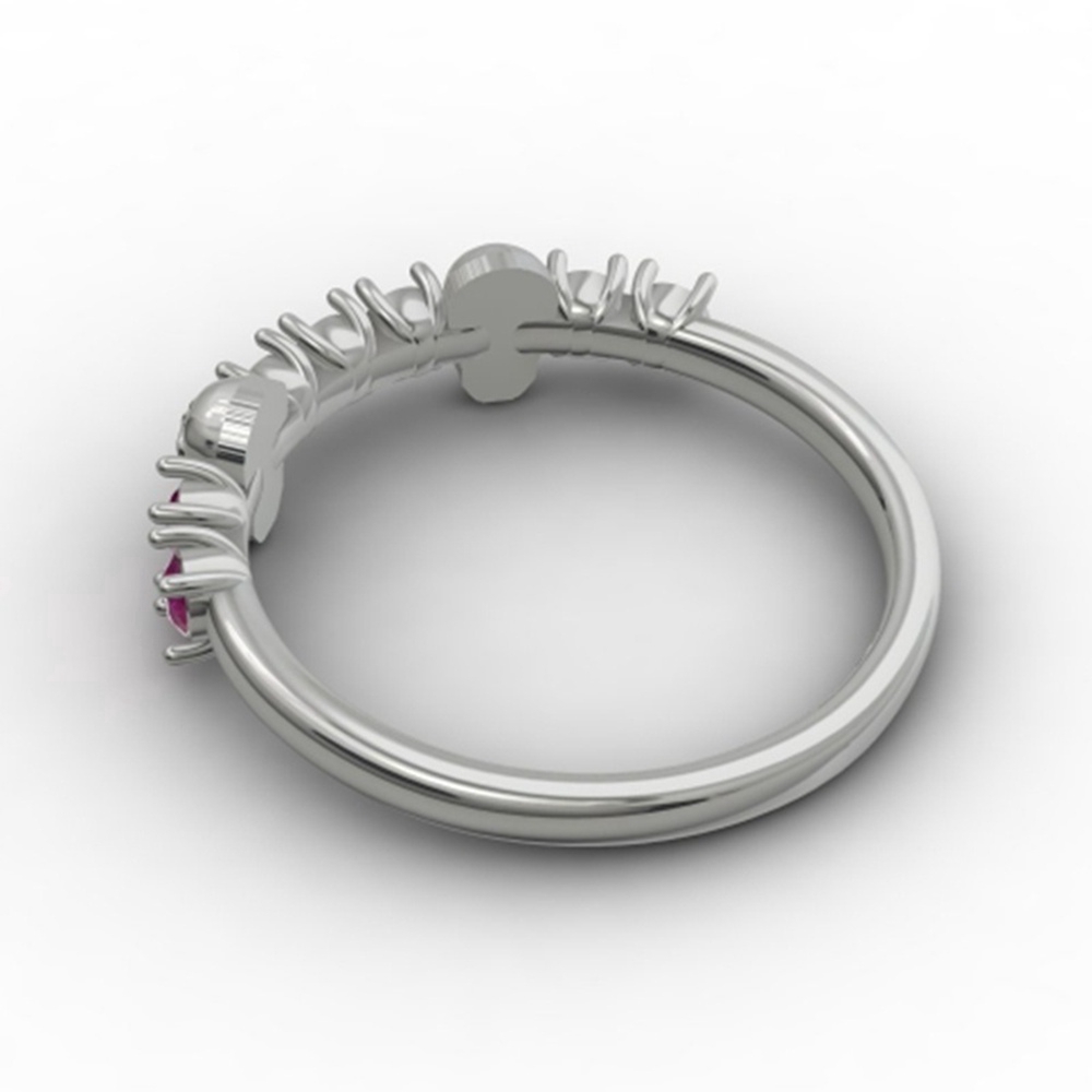 Cincin Motif Kepala Hantu Hias Berlian Imitasi Warna Pink untuk Wanita / Cocktail