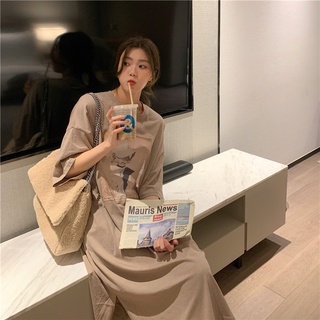 Đầm Form Rộng Nữ In Hình Ảnh Đầy Nghệ Thuật Thanh Lịch Đẹp Lung Linh   Trẻ Trung Năng Động Trending TTDS0156
