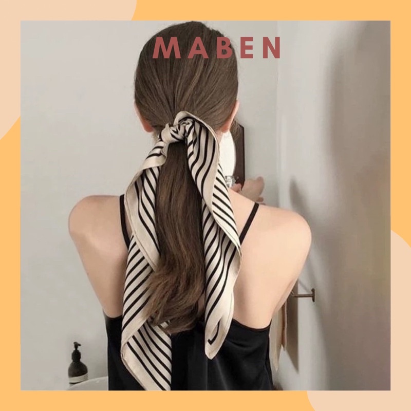 Khăn choàng cổ lụa màu kem thanh lịch size 70x70cm