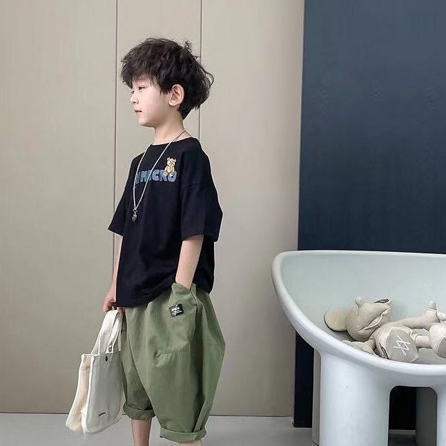 Áo Thun 100% Cotton Tay Ngắn In Họa Tiết Hoạt Hình Dành Cho Bé Trai